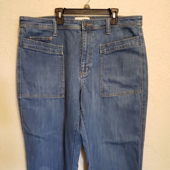 Sundance Agnes Pants Straight Leg Denim Boho Minimalist Jeans Medium Blue 16 - Picture 4 of 7